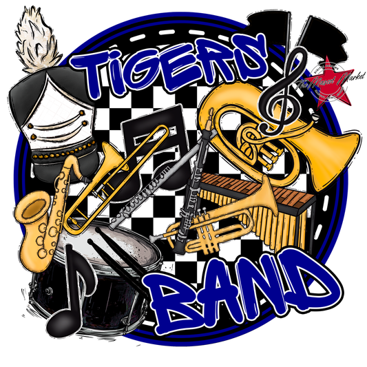 Tigers Circle Band Design-Blue