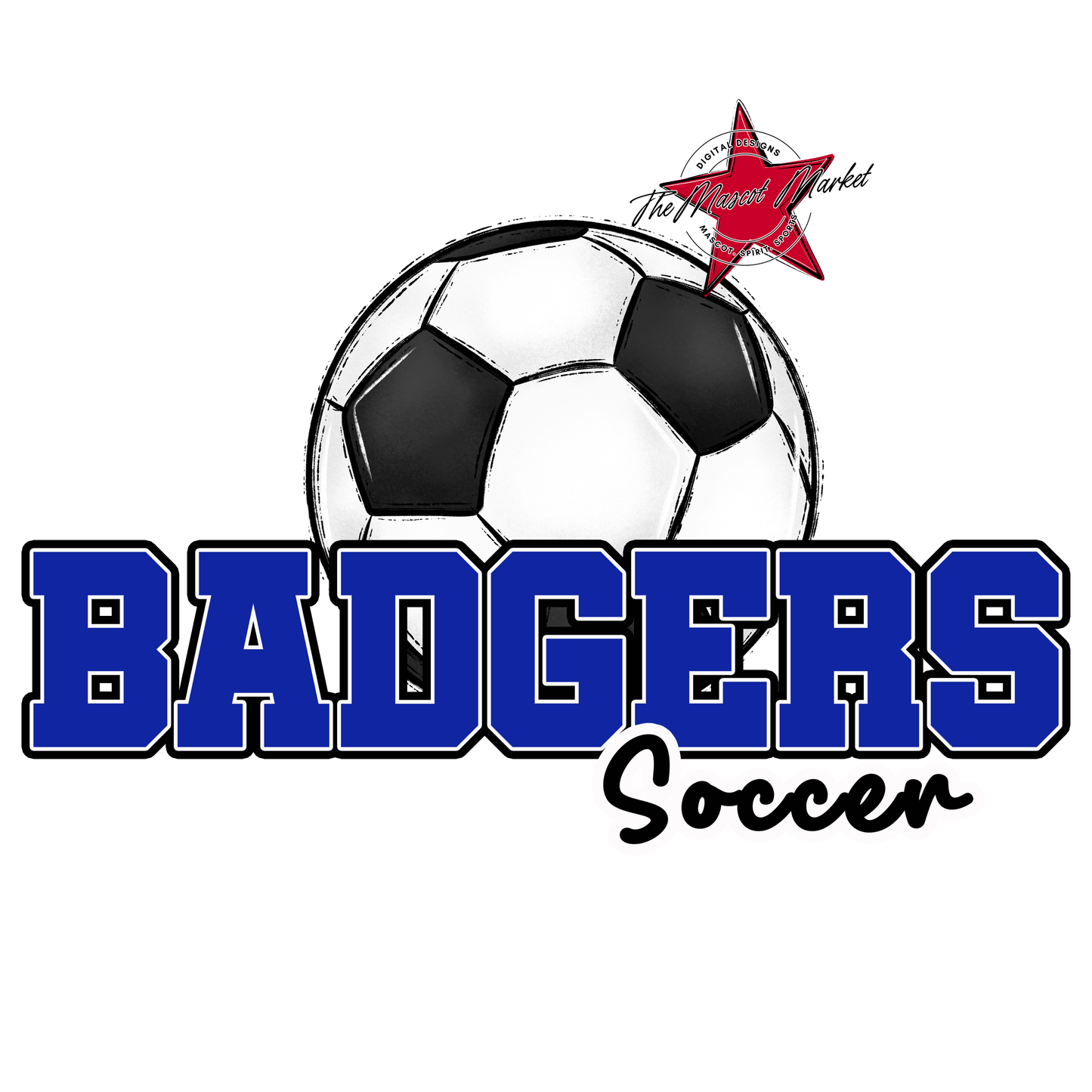 Badgers Varsity Soccer Design-Royal Blue