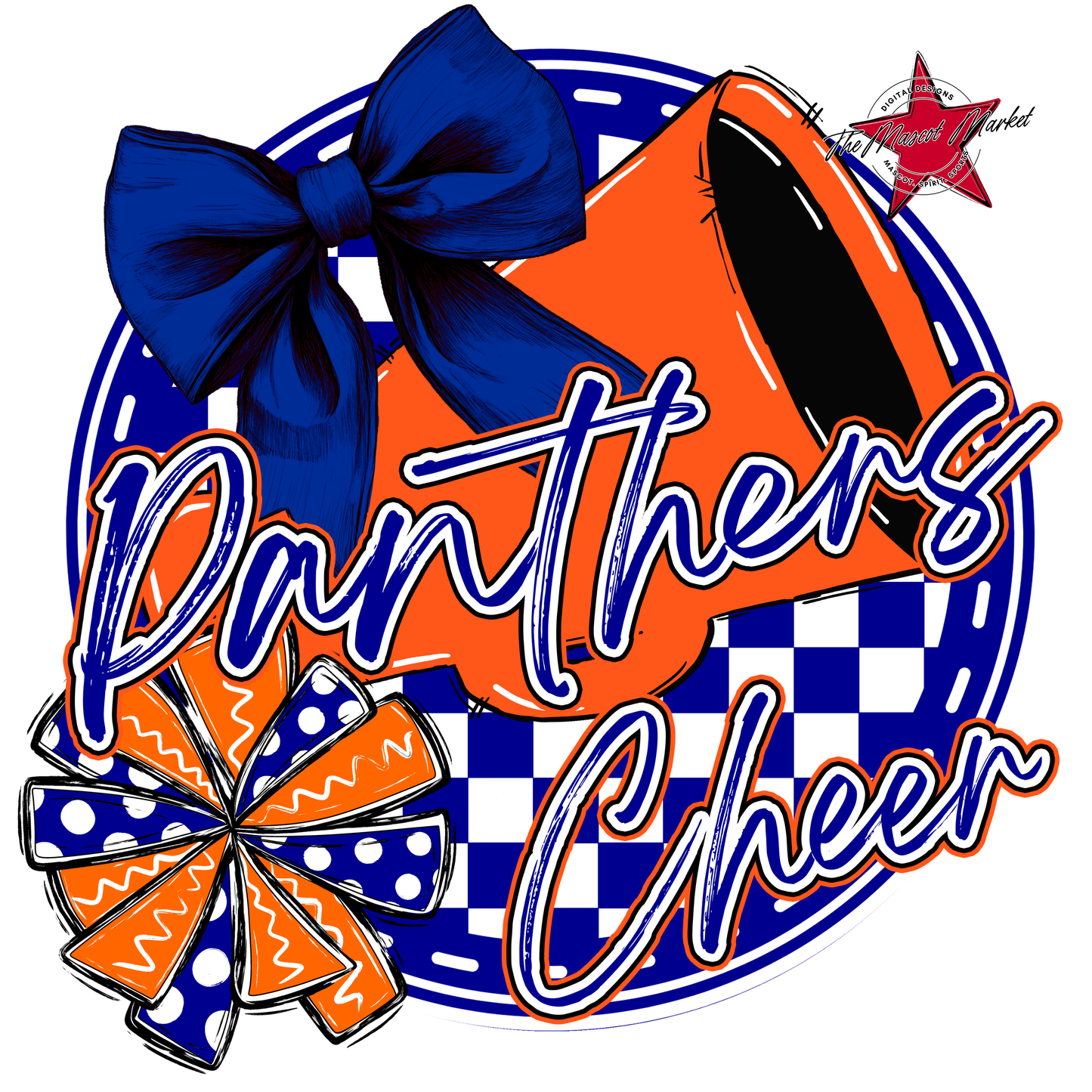 Panthers Circle Cheer Design-Blue-Orange