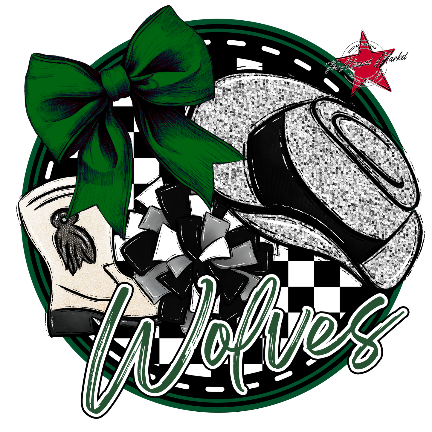 Wolves Circle Drillteam Design-Green