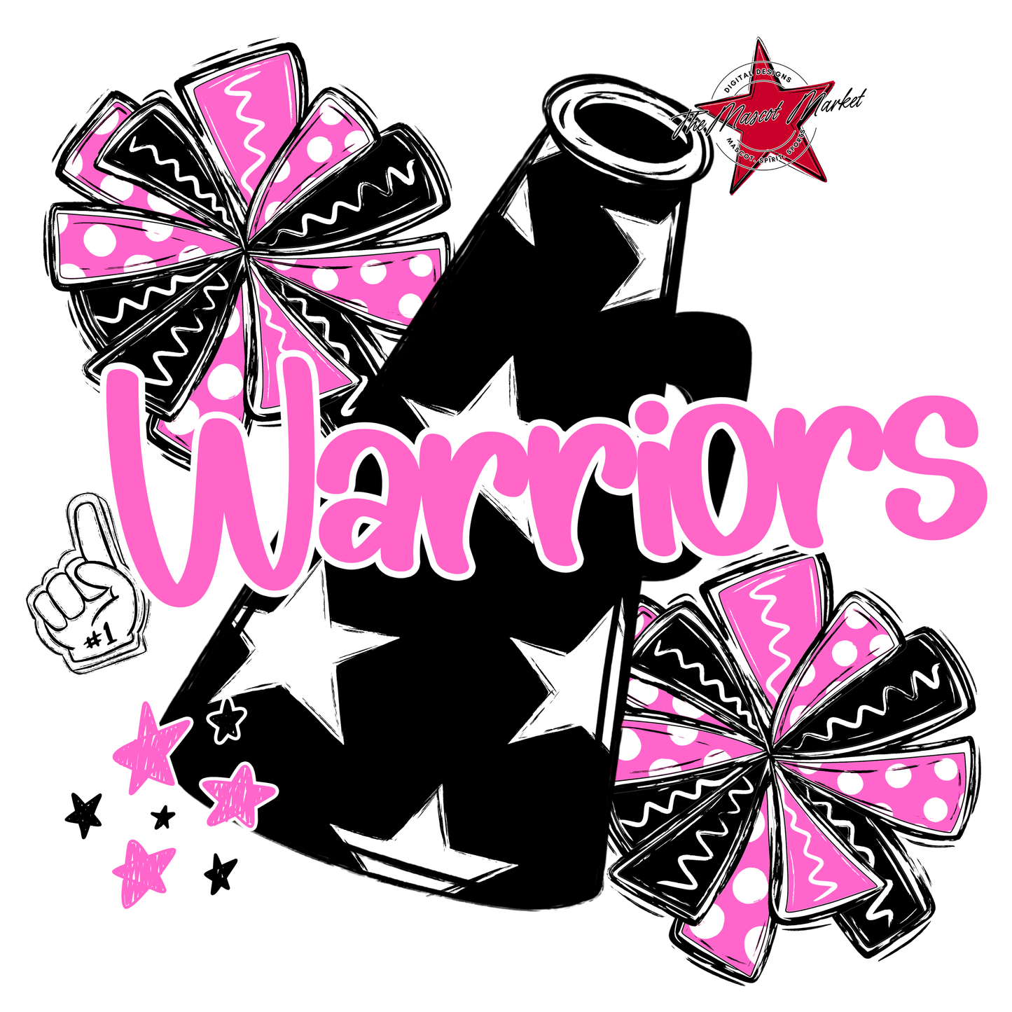 Warriors Alpha Megaphone Design-Baby Pink