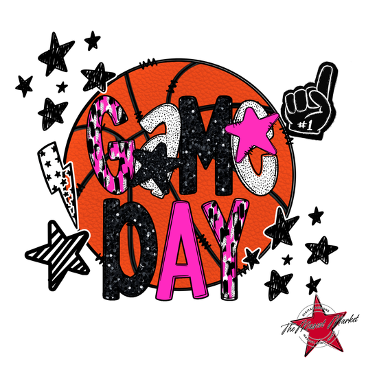 Basketball Game Day Scrape-Pink