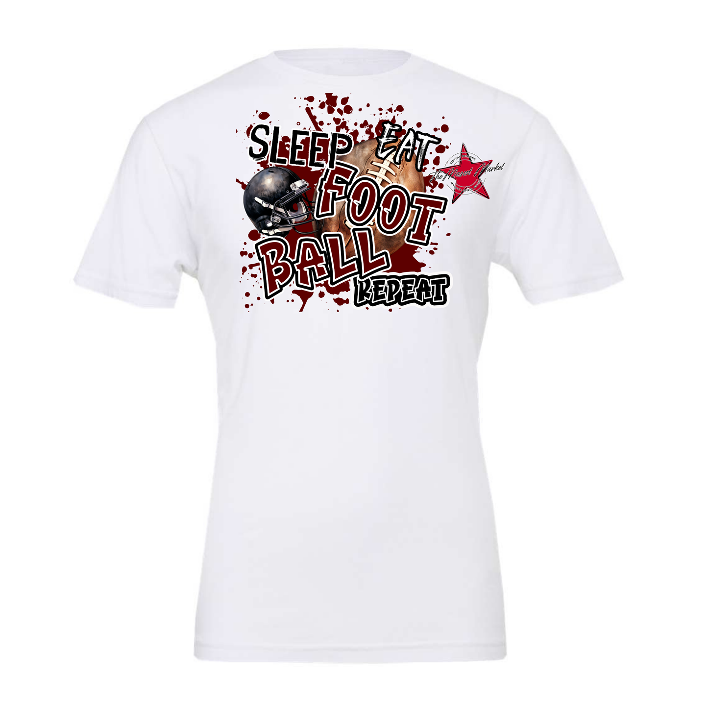 Eat Sleep Football Repeat-Maroon