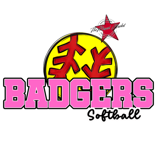 Badgers Varsity Softball Design-Baby Pink