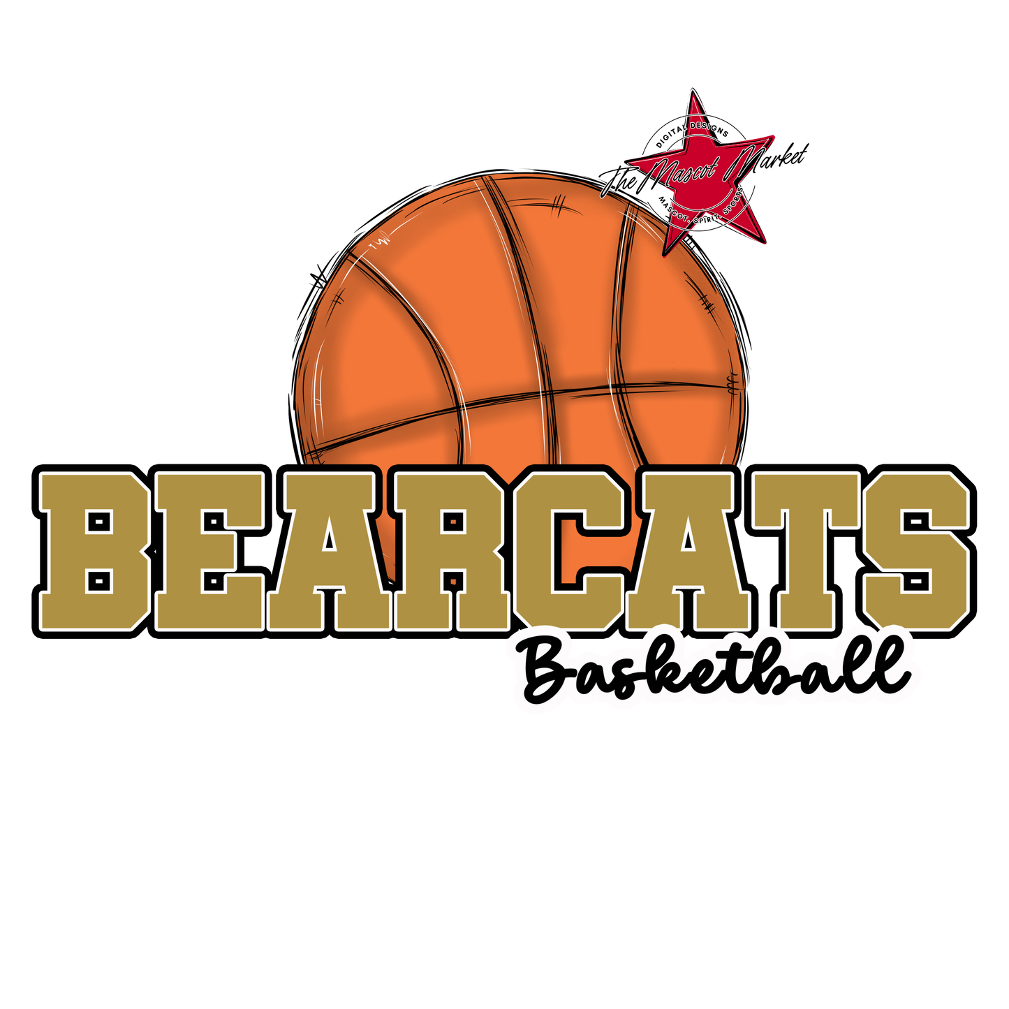 Bearcats Varsity Basketball Design-Gold