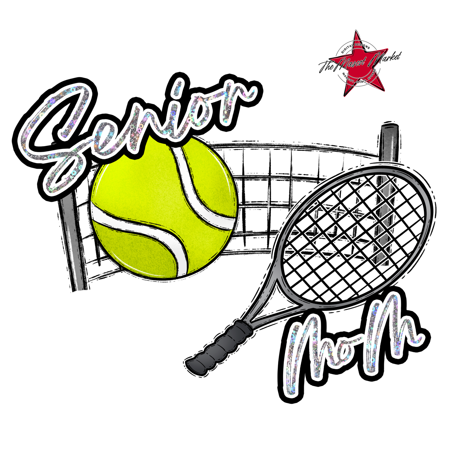 Senior Tennis Mom Design-Silver