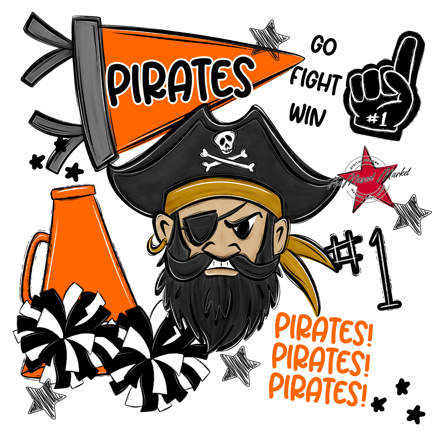 Pirates Spirit Design-Orange
