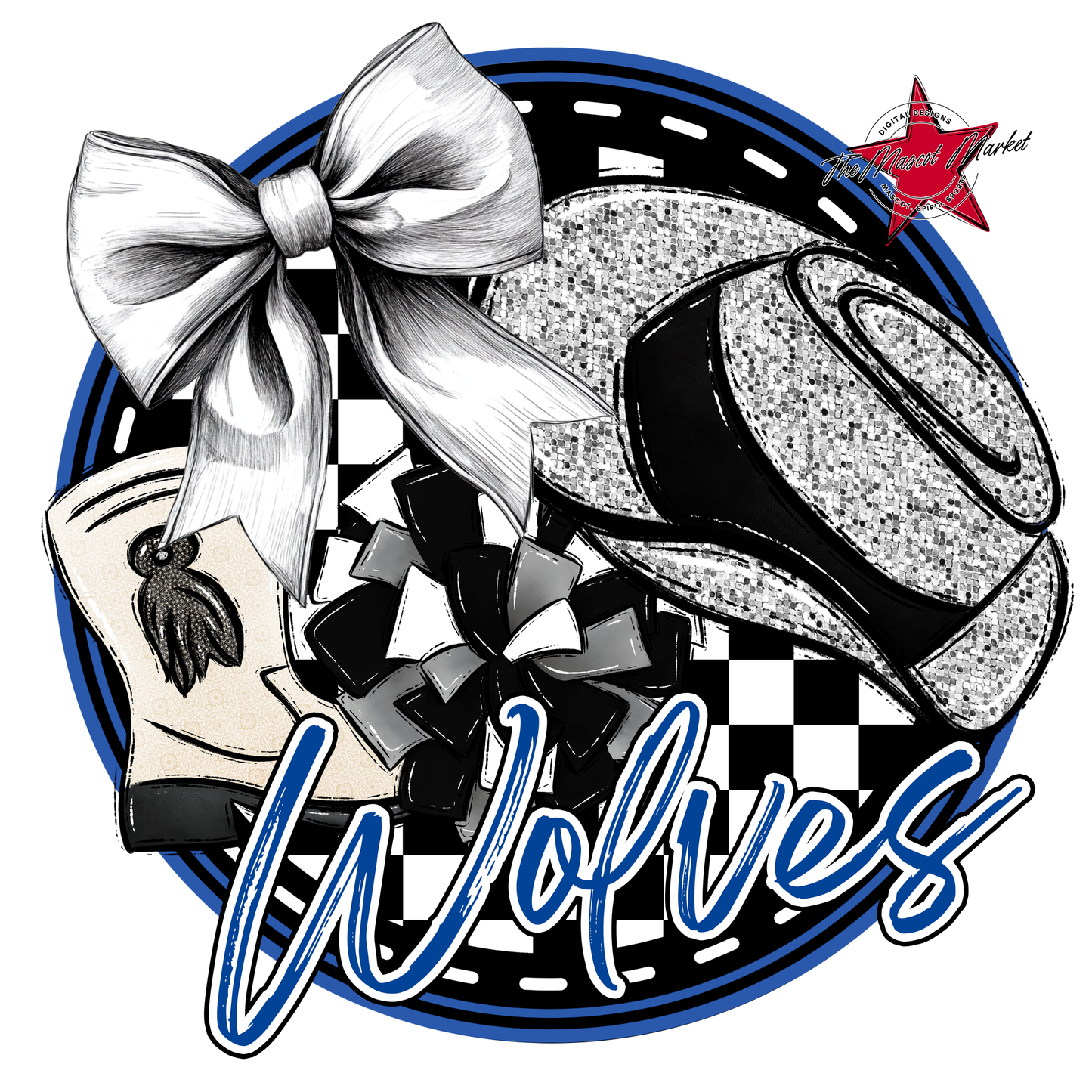 Wolves Circle Drillteam Design-Off Blue