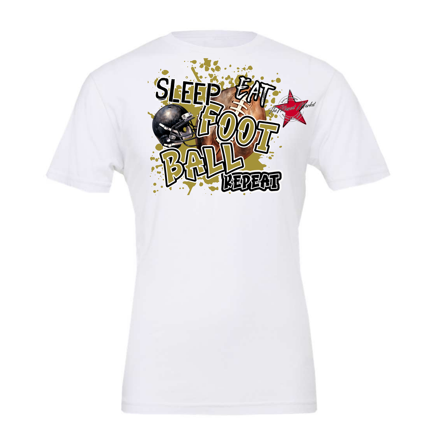 Eat Sleep Football Repeat-Gold