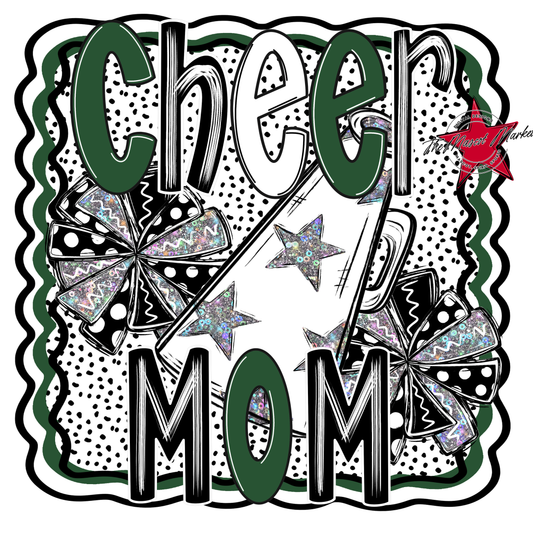 Cheer Mom Megaphone Dot Design-Green