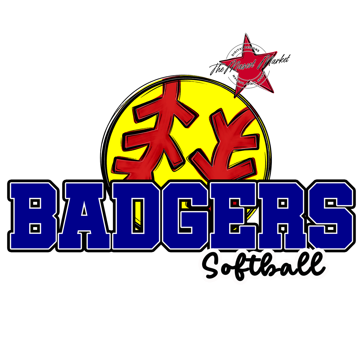 Badgers Varsity Softball Design-Blue
