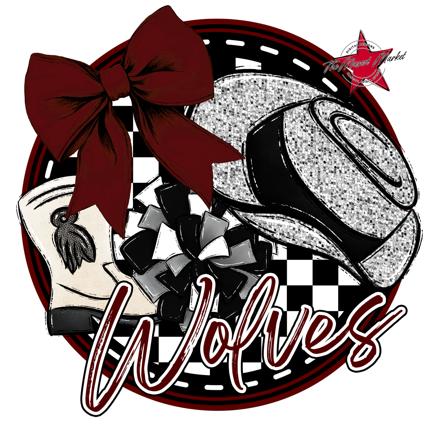 Wolves Circle Drillteam Design-Maroon