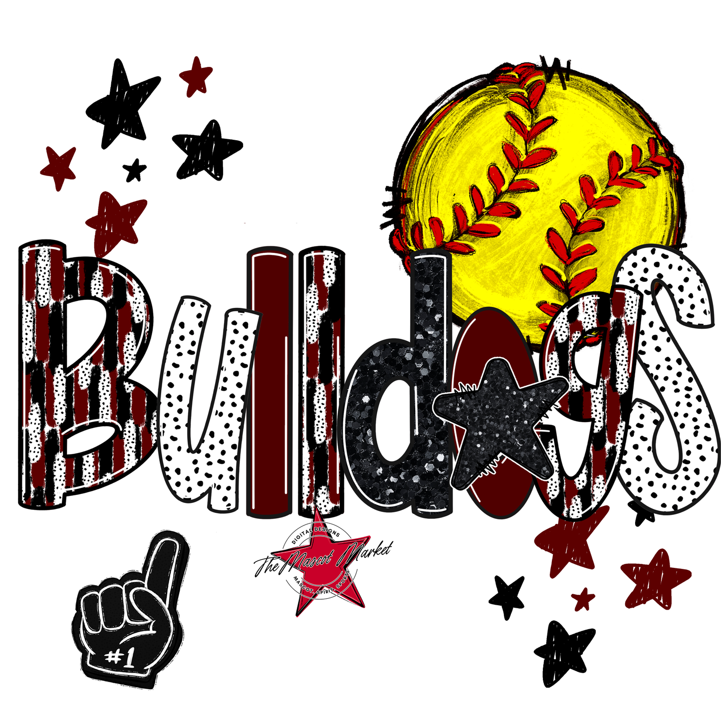 Bulldogs Softball Scrape-Maroon