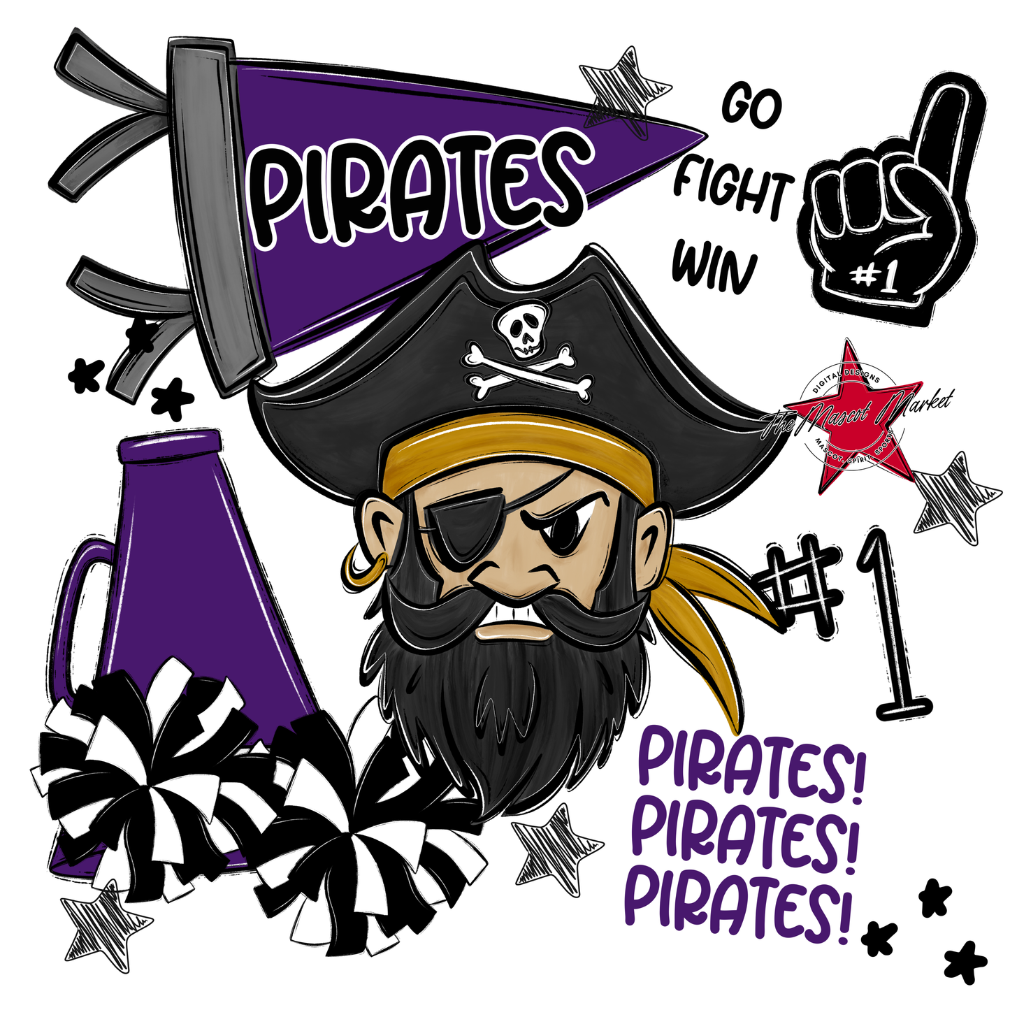 Pirates Spirit Design-Purple