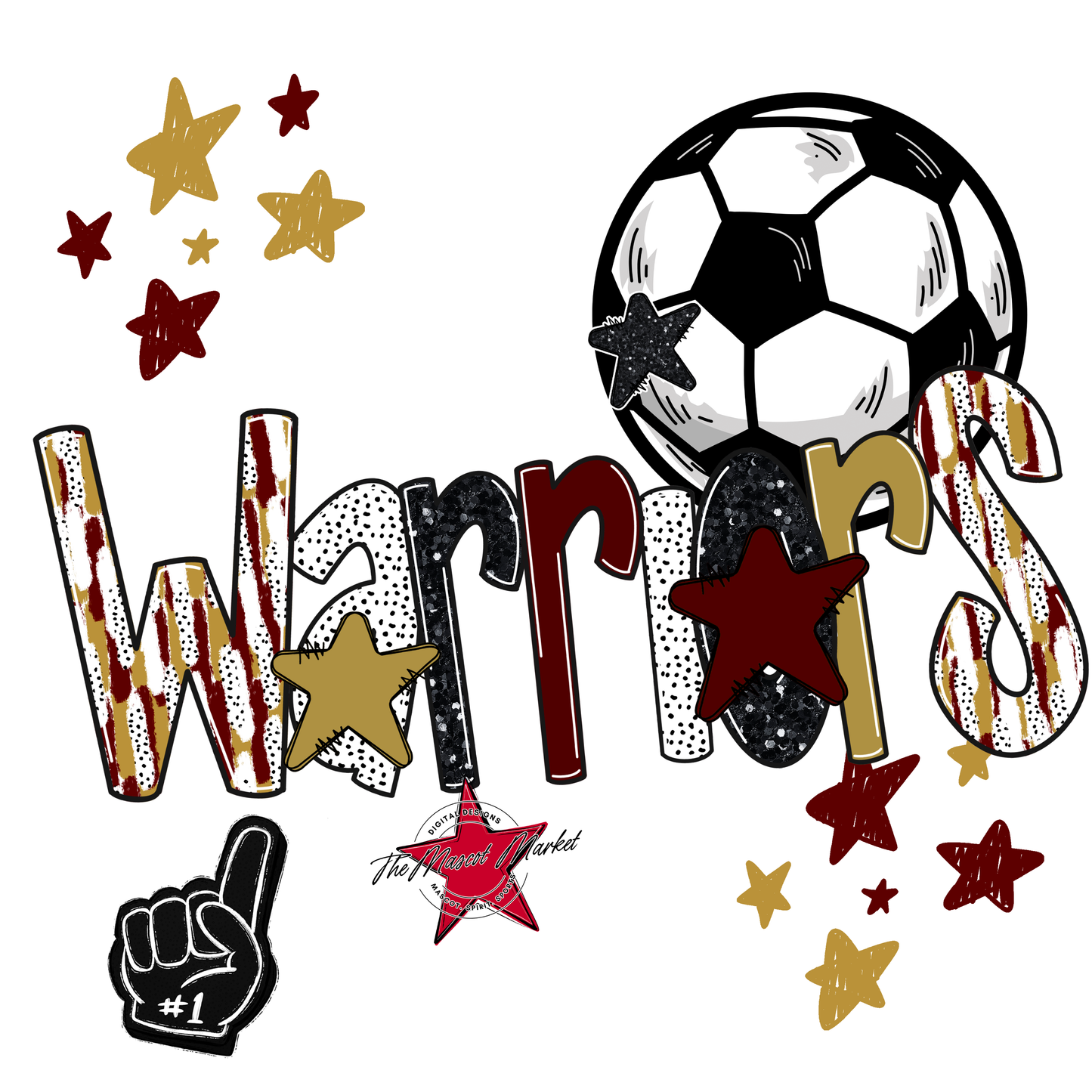 Warriors Soccer Scrape-Maroon-Gold