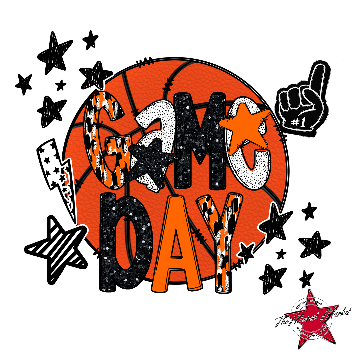Basketball Game Day Scrape-Orange