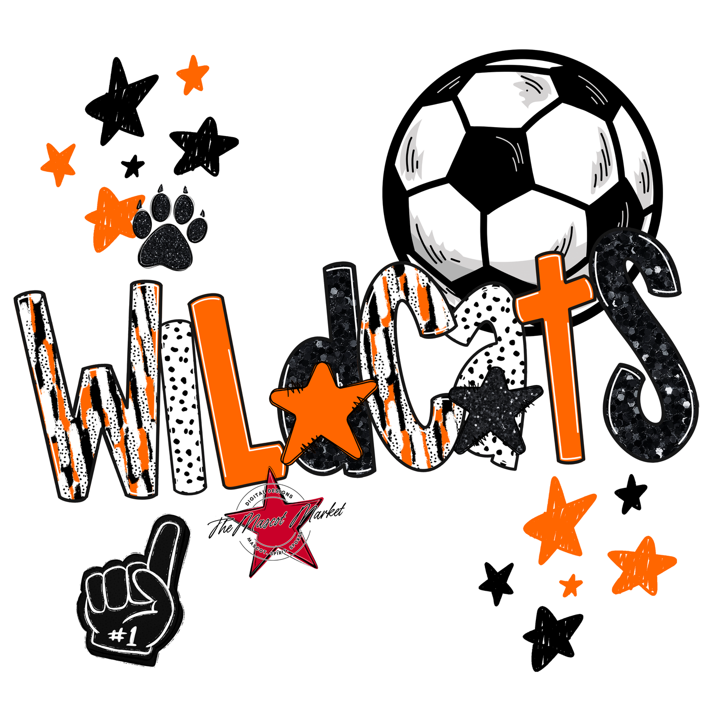 Wildcats Soccer Scrape-Orange
