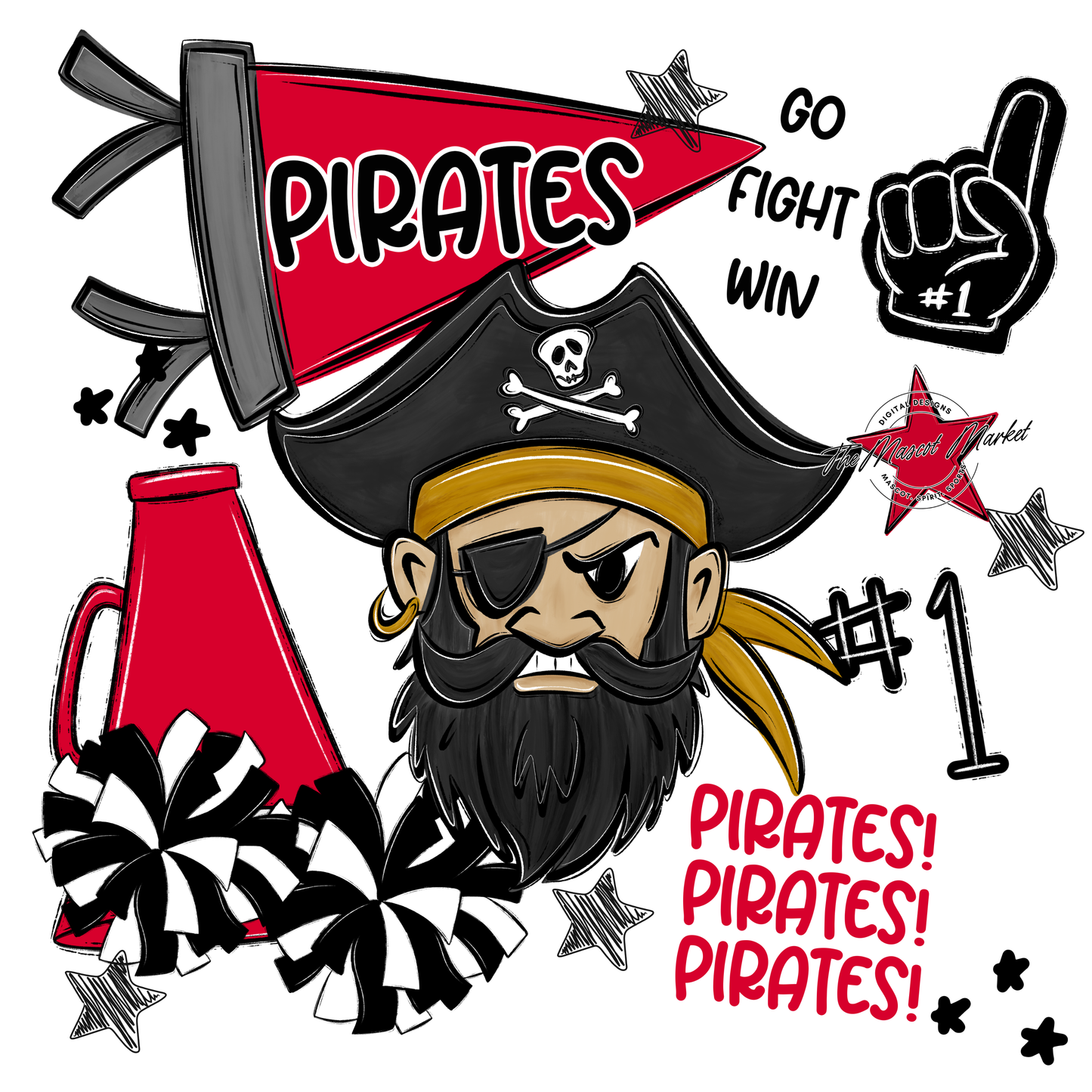Pirates Spirit Design-Red
