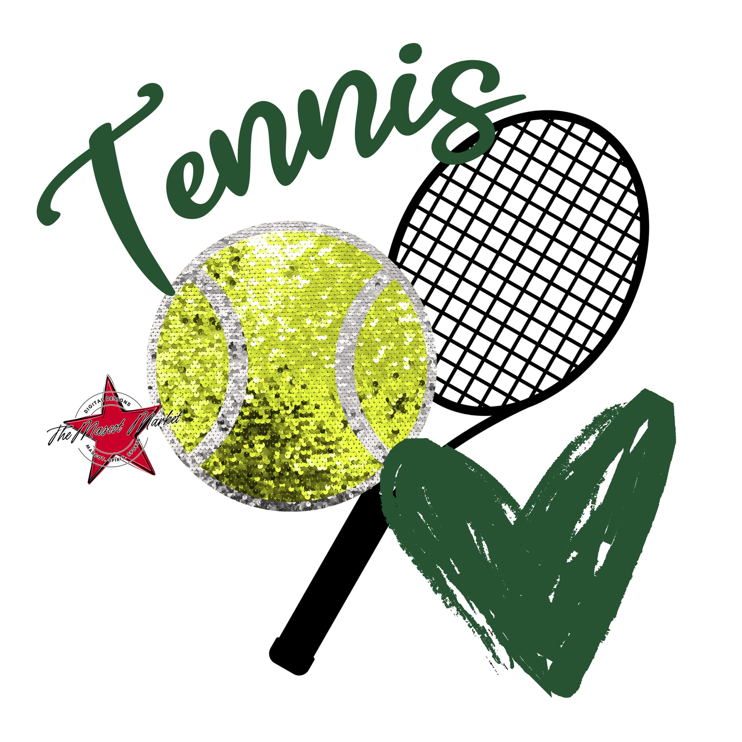 Sequins Tennis Design-Green