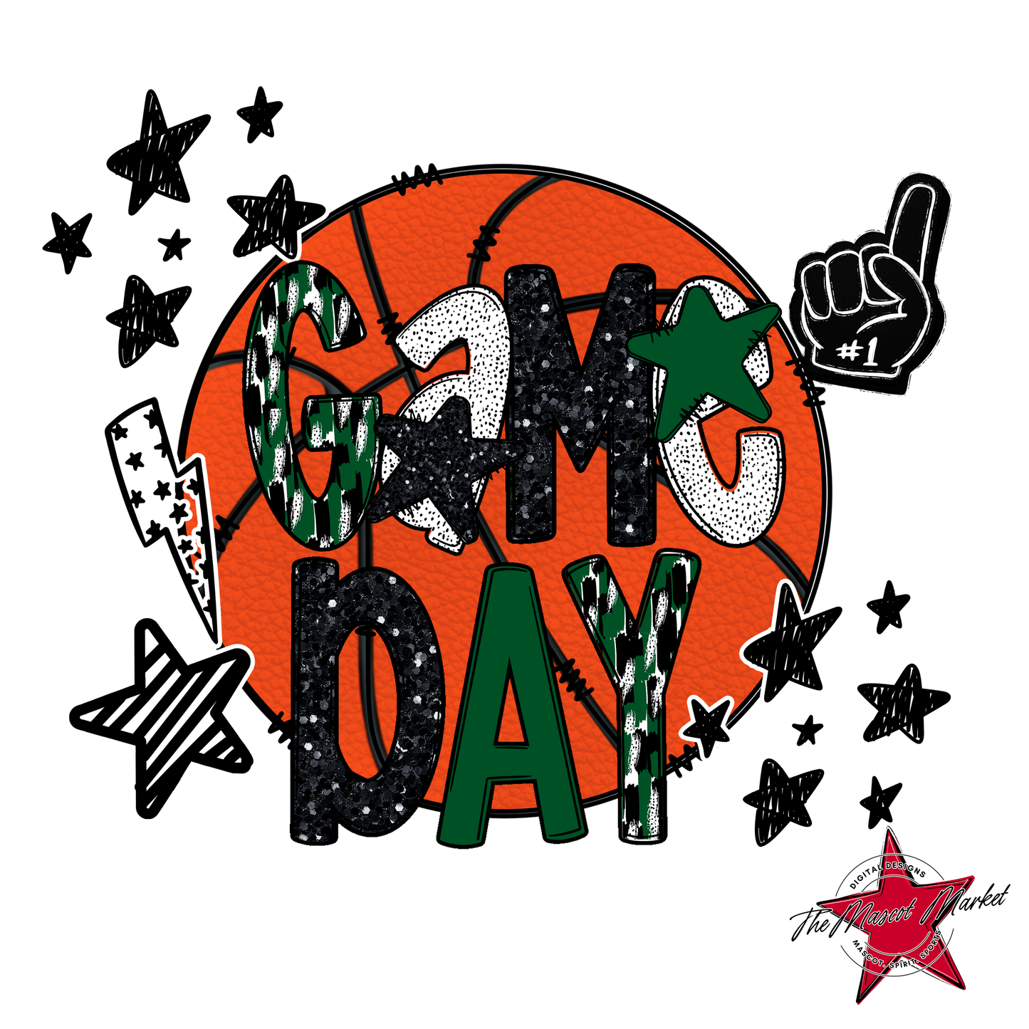 Basketball Game Day Scrape-Green