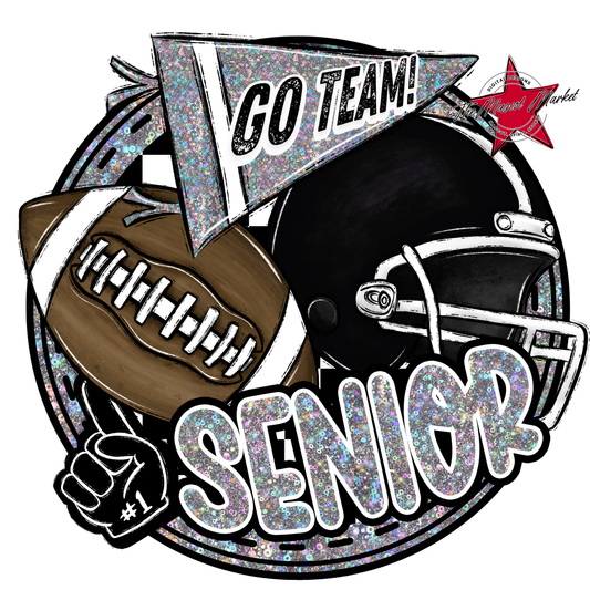 Senior Football Circle Design-Silver