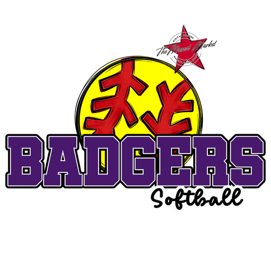 Badgers Varsity Softball Design-Purple