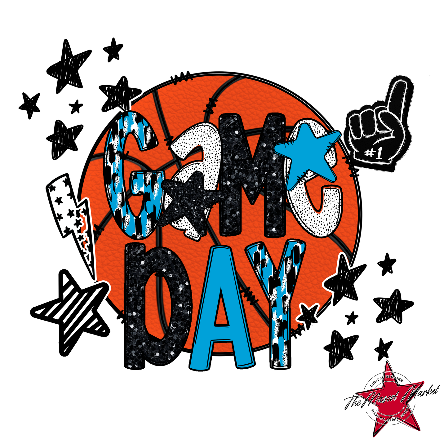 Basketball Game Day Scrape-Carolina Blue