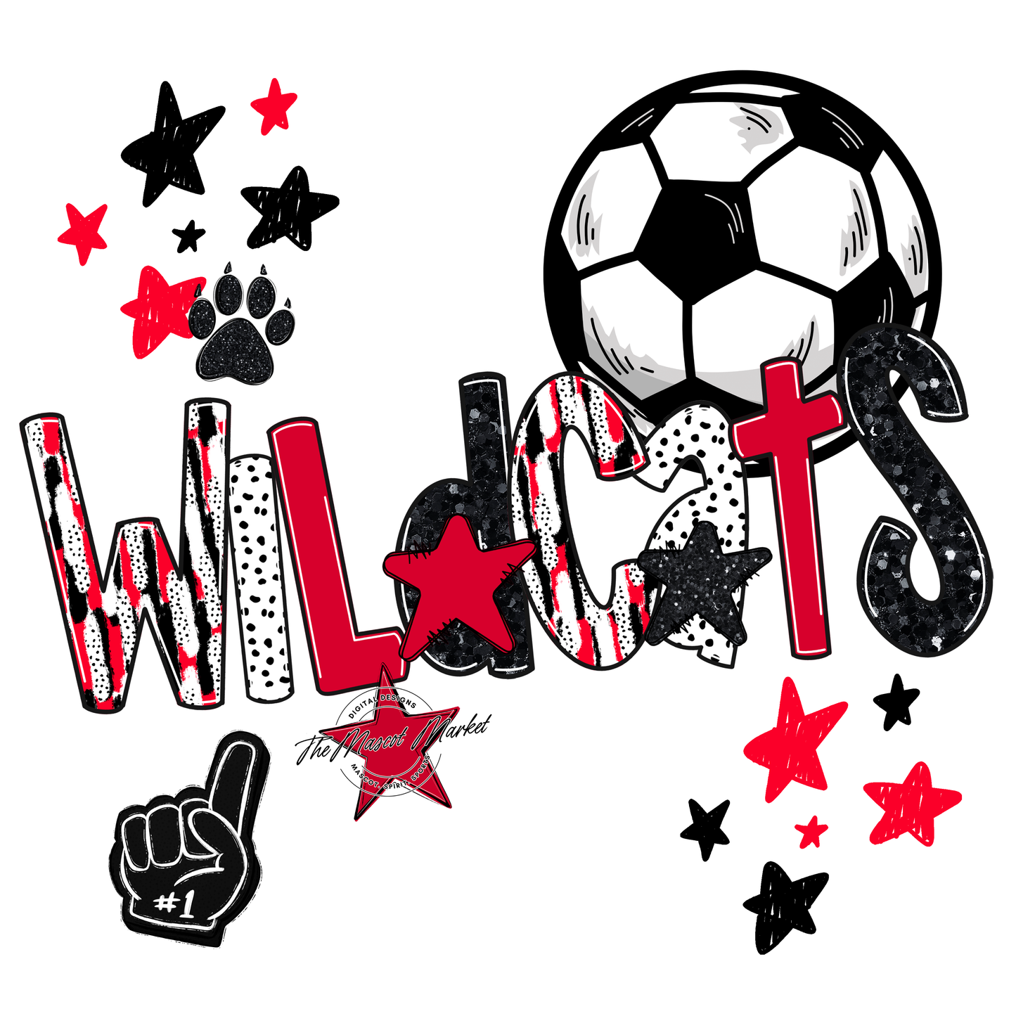 Wildcats Soccer Scrape-Red