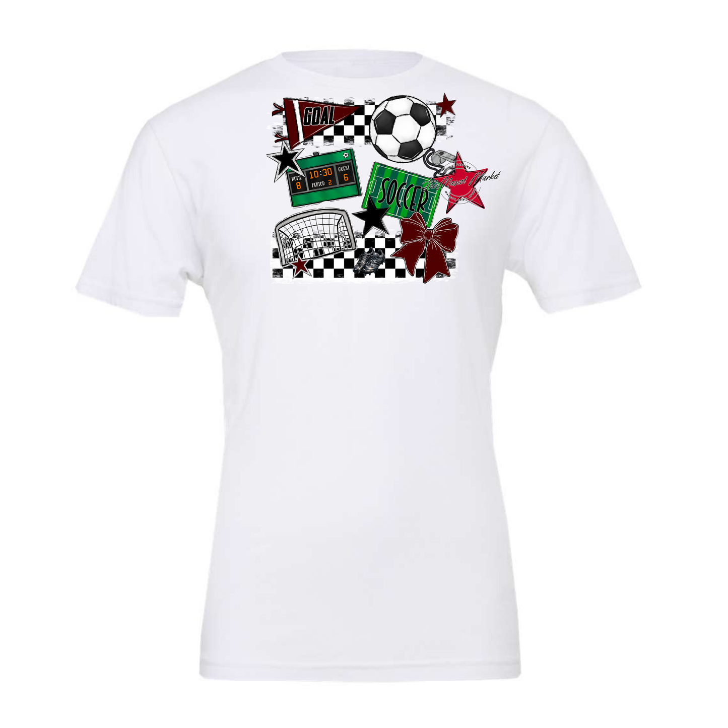 Soccer Checkers Spirit Design-Maroon