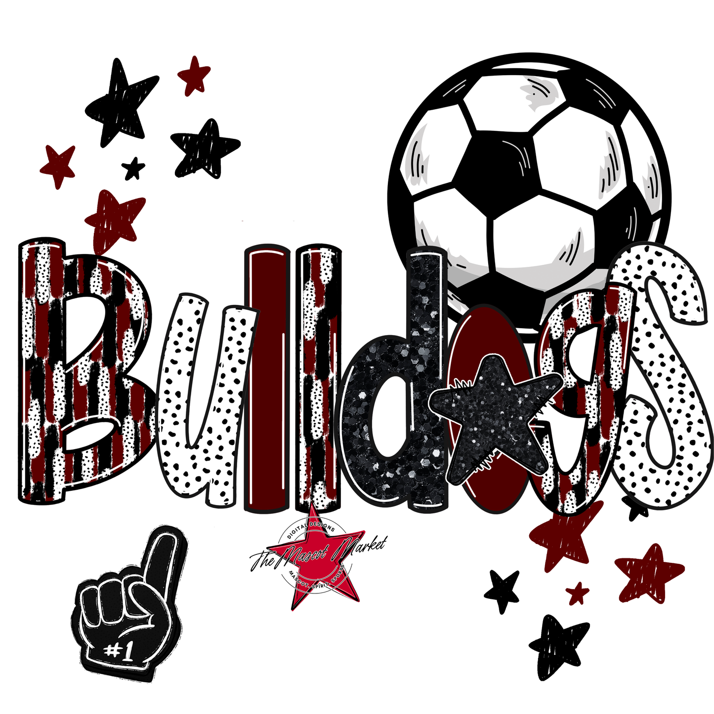 Bulldogs Soccer Scrape-Maroon