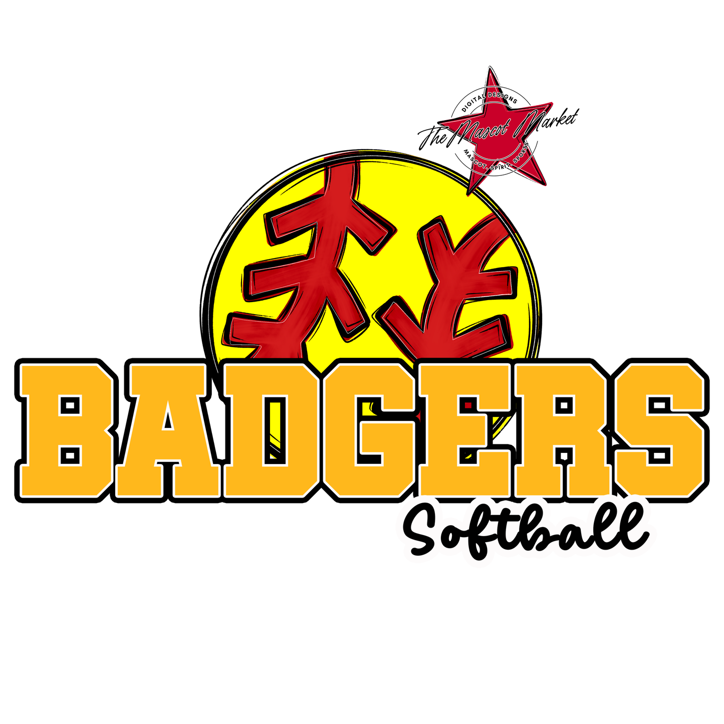 Badgers Varsity Softball Design-Yellow