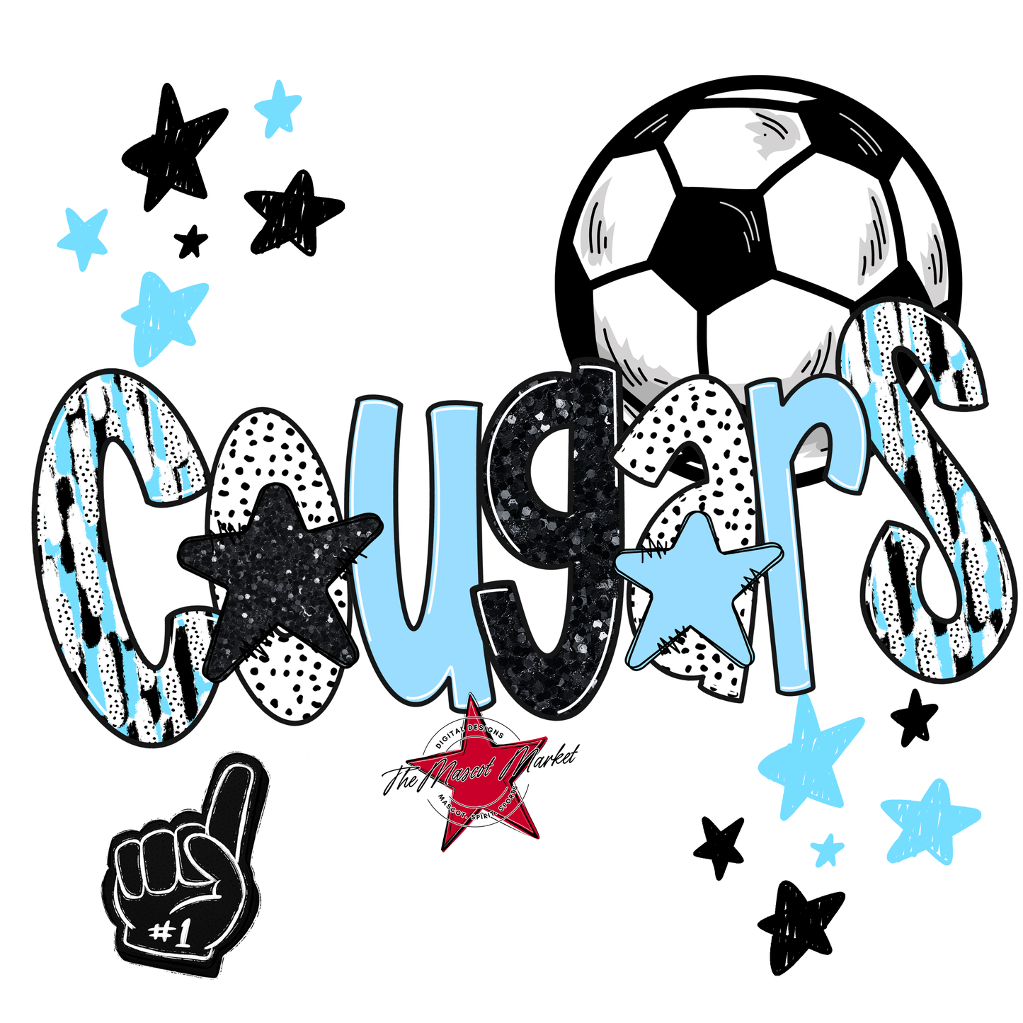 Cougars Soccer Scrape-Columbia Blue