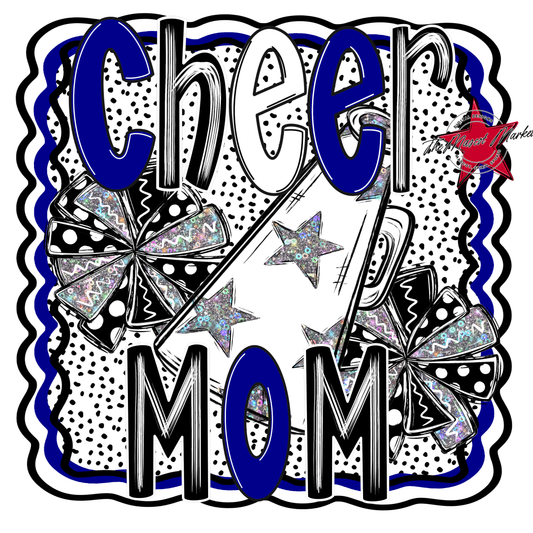 Cheer Mom Megaphone Dot Design-Blue