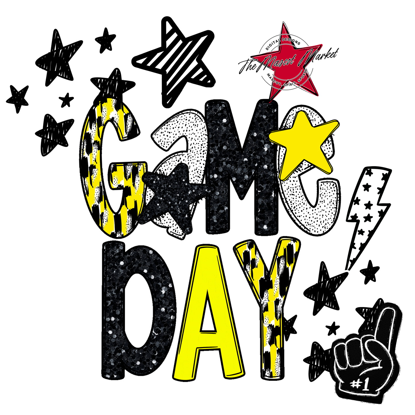 Game Day Scrape Design-Bright Yellow