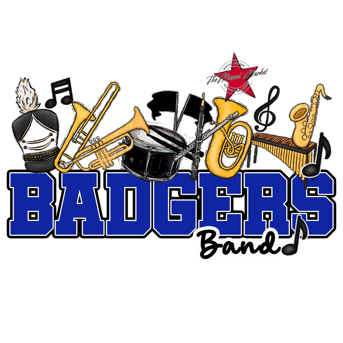 Badgers Varsity Band Design-Royal Blue