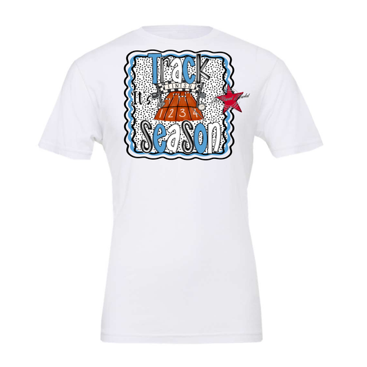 It's Track Season Dot Design-Carolina Blue