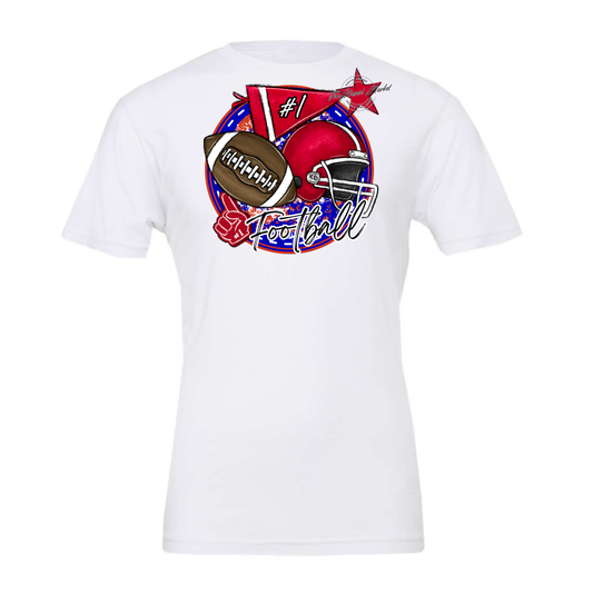 Football Circle Design-Blue-Red