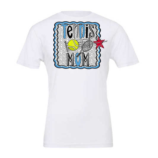 Tennis Mom Dot Design-Carolina Blue