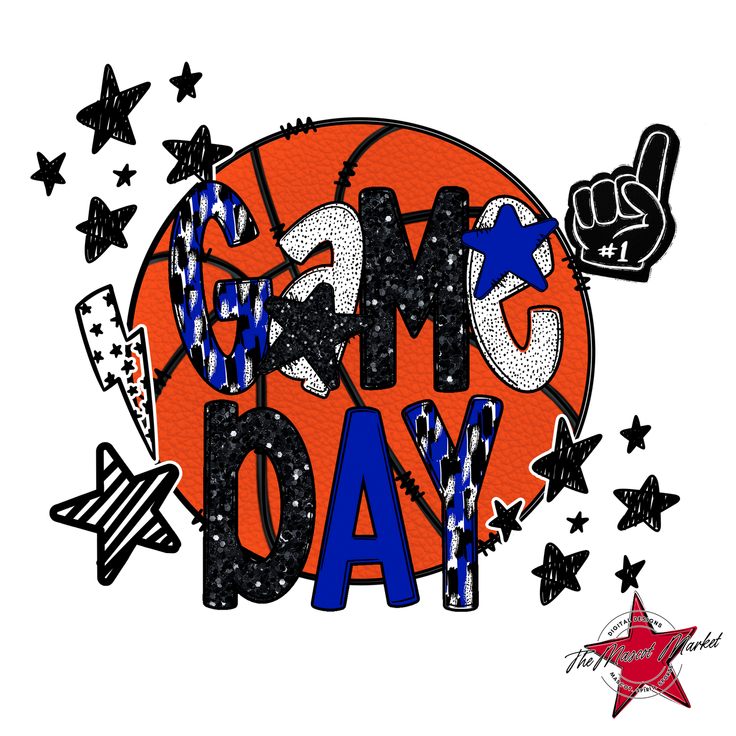 Basketball Game Day Scrape-Blue