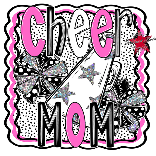 Cheer Mom Megaphone Dot Design-Baby Pink