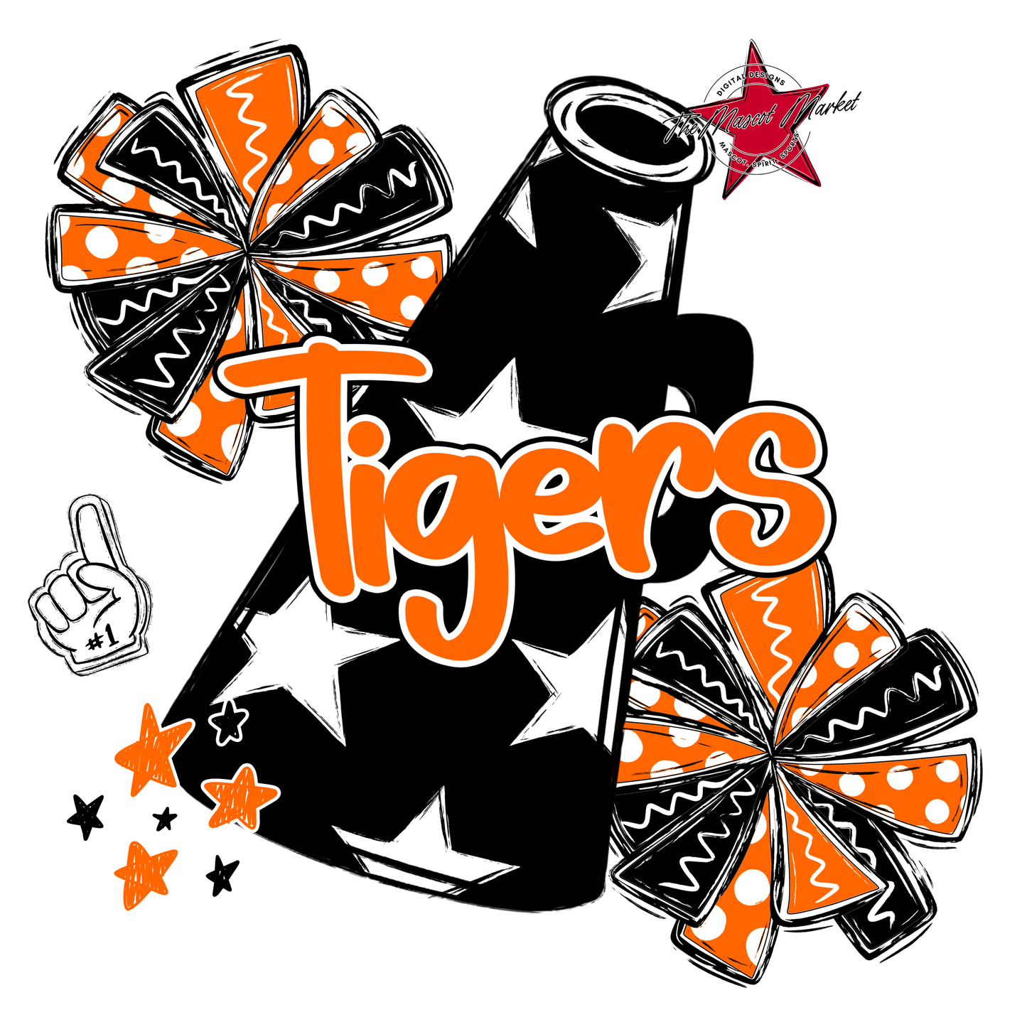 Tigers Alpha Megaphone Design-Orange
