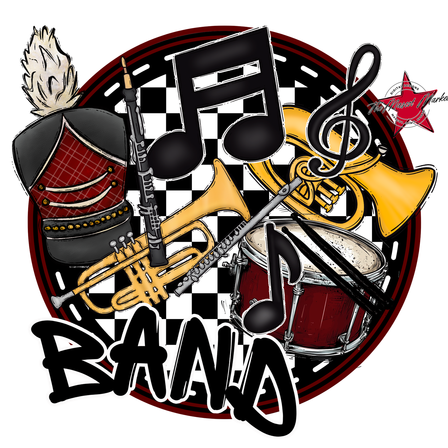 Circle Band Design-Maroon