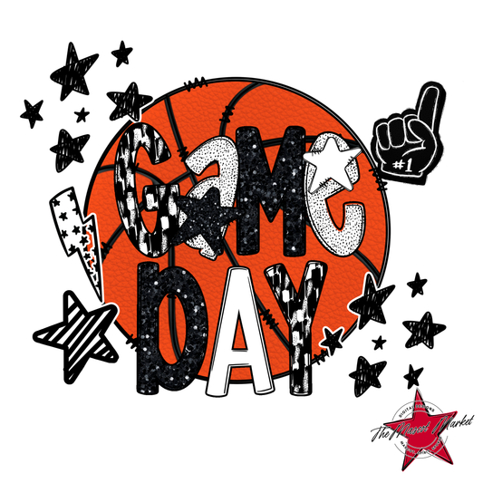 Basketball Game Day Scrape-Black & White