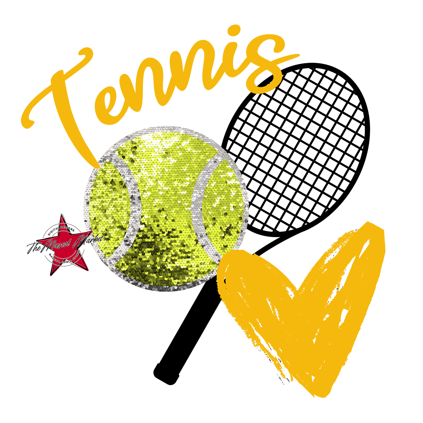 Sequins Tennis Design-Yellow