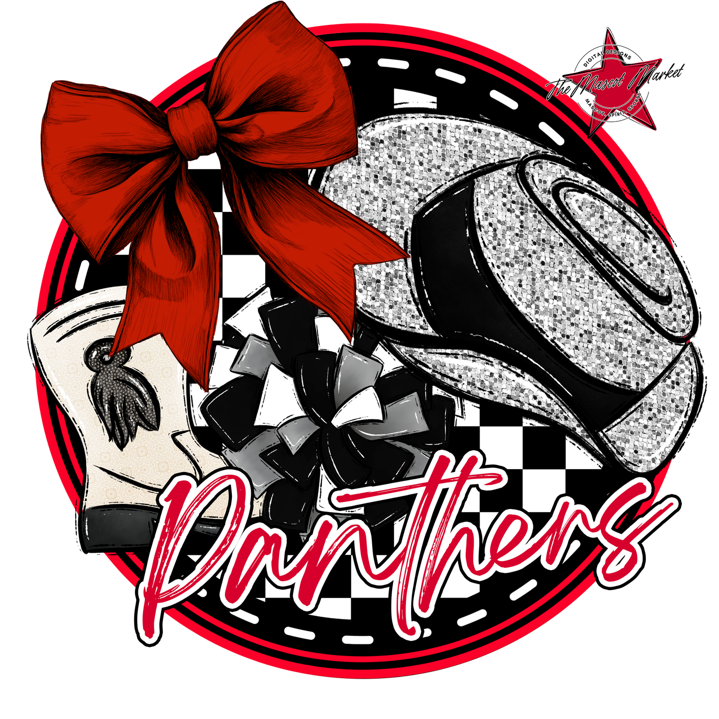 Panthers Circle Drillteam Design-Red