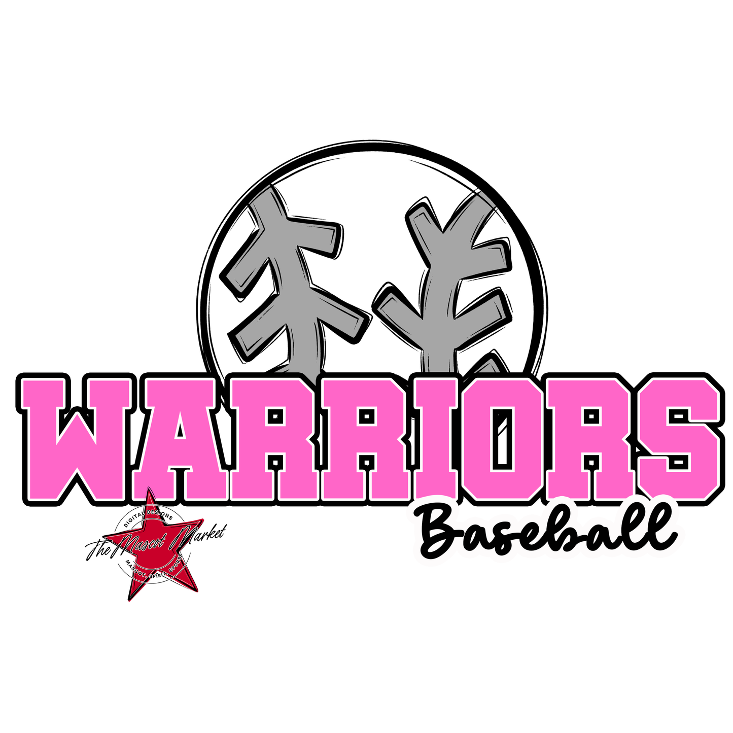 Warriors Varsity Baseball-Baby Pink