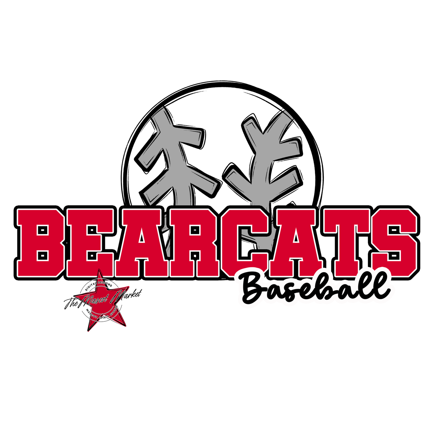 Bearcats Varsity Baseball Design-Red