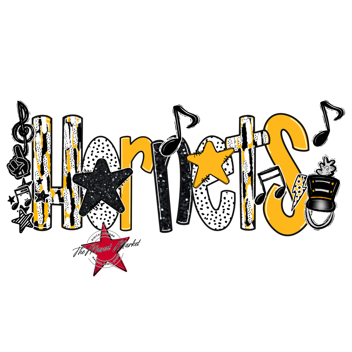 Hornets Band Scrape-Yellow