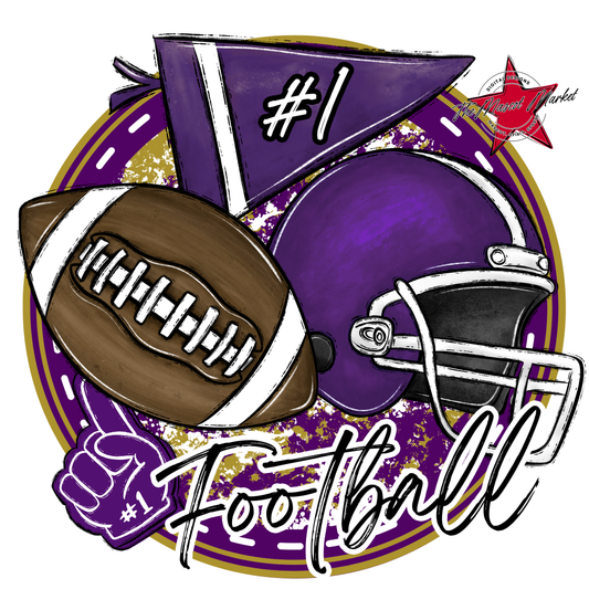 Football Circle Design-Purple-Gold