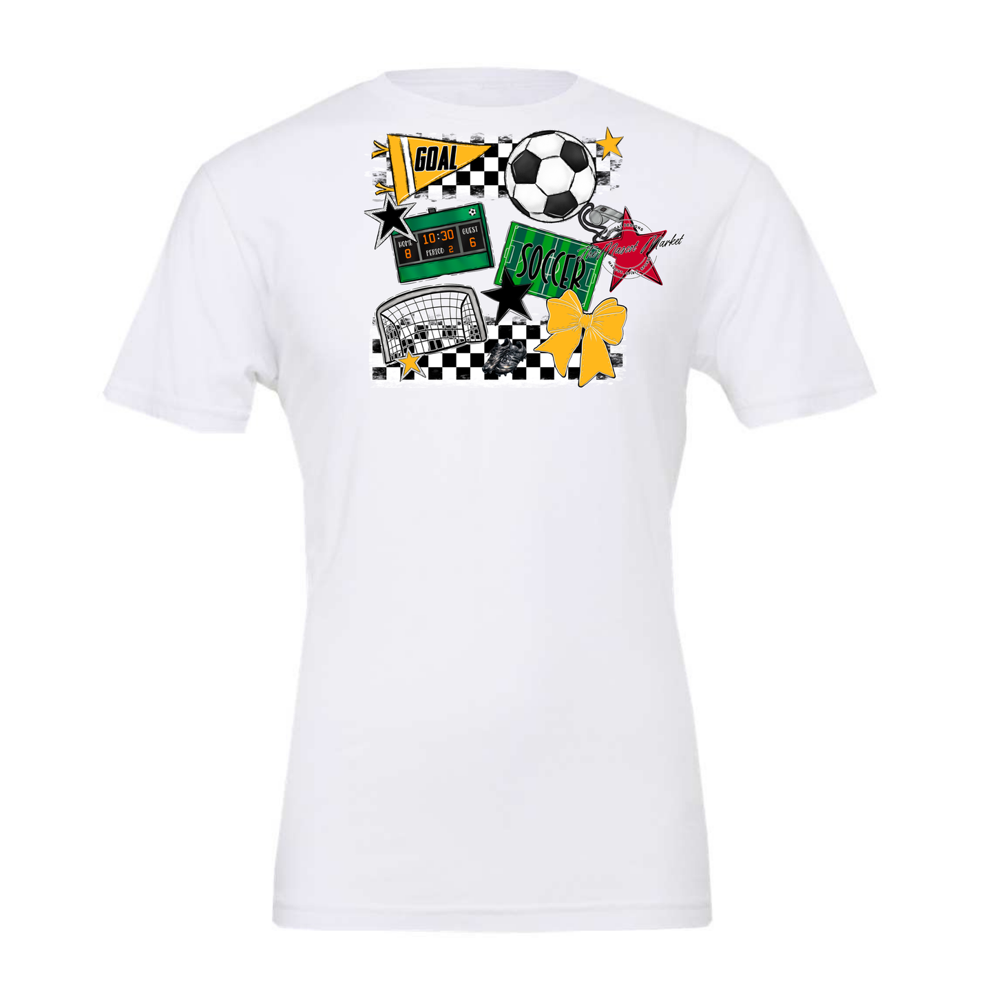 Soccer Checkers Spirit Design-Yellow